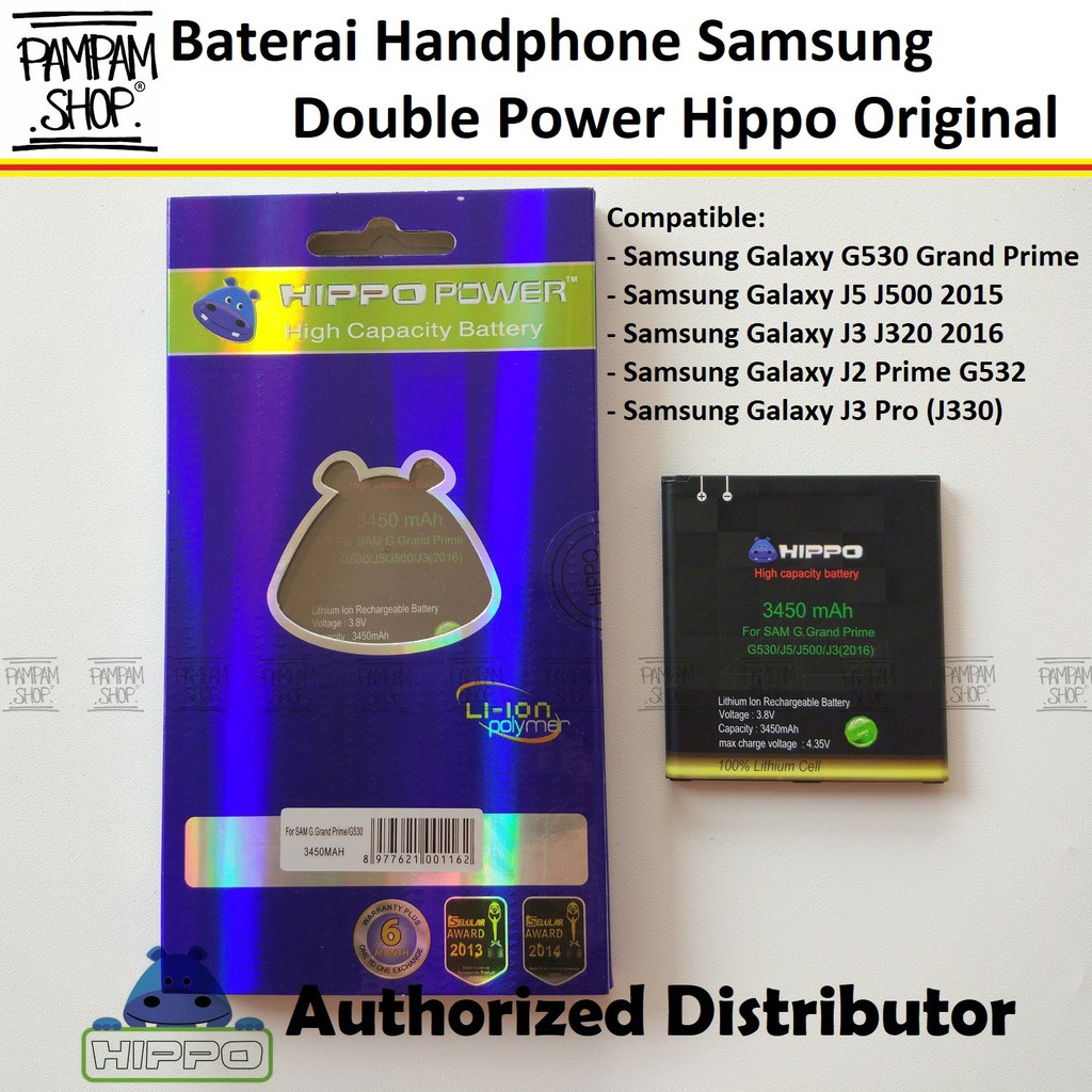 Baterai Hippo Double Power Original Samsung Galaxy Grand Prime G530 Ori Batre Batrai Hipo SM-G530