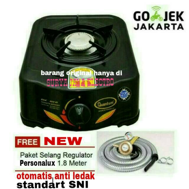 Kompor gas quantum 1 tungku + selang paket OTOMATIS anti ...