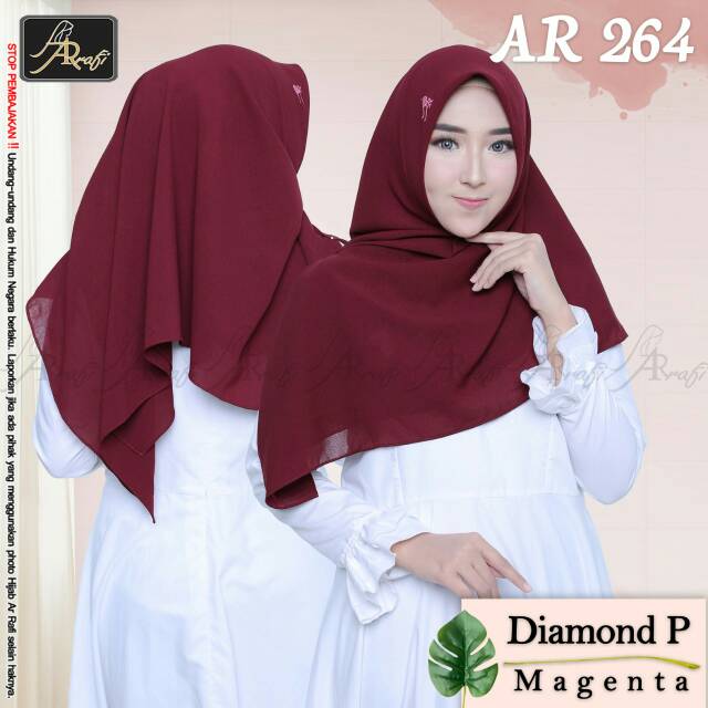 Hijab SegiEmpat Polos AR 264 STD Hijab Arrafi