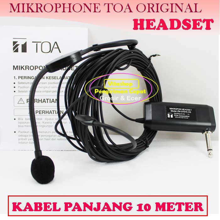Mikrophone Headset Toa ZM-370HS-AS Mik Microphone Mic Imam Head Set