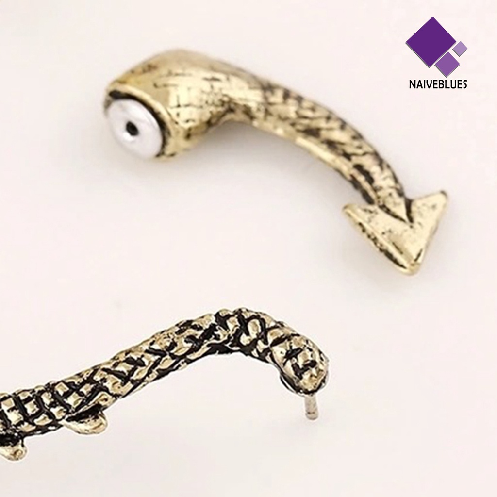 Naiveblue &gt; 1Pc Ear Cuff Bentuk Naga Gaya Punk Rock Bahan Alloy Untuk Pesta