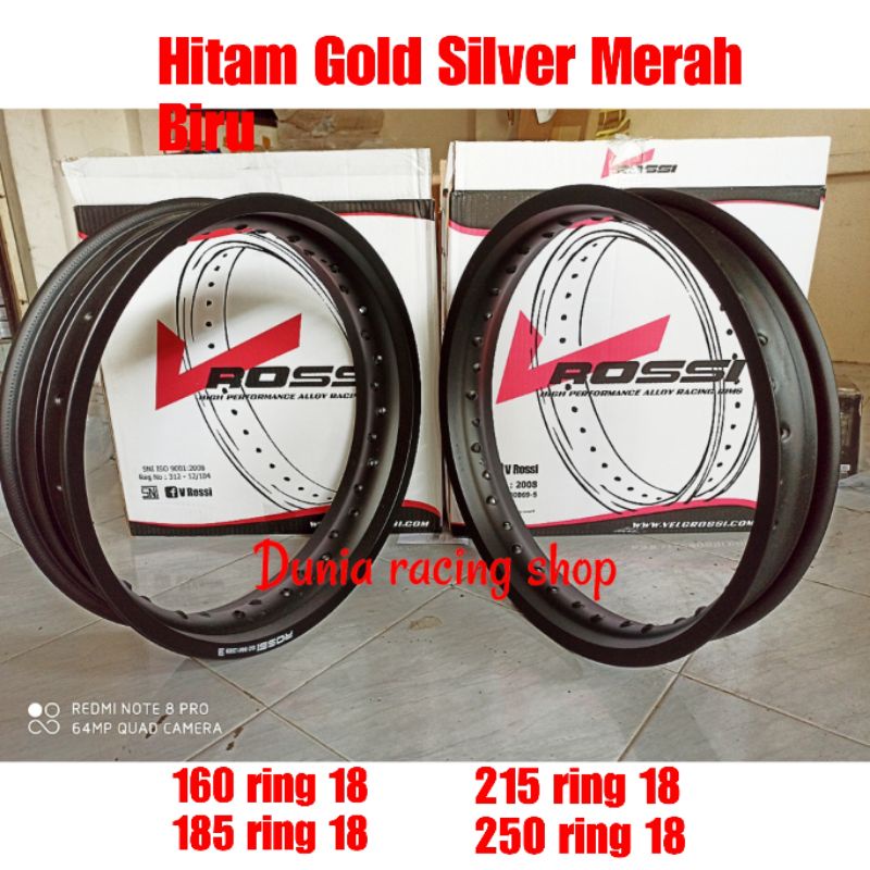 Velg Rossi 140 160 185 215 250 ring 18 - Velg Rossi Lingkaran Rossi  140 18 / 160 18 / 185 18 /  215 18 / 250 18 Hitam Silver Gold Merah Biru