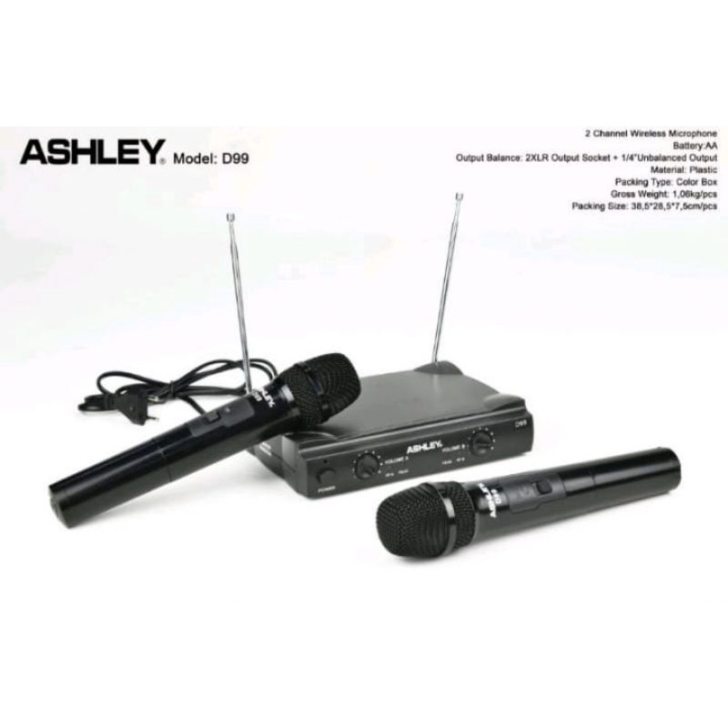 Mic Wireless Ashley d99 Microphone Ashley d 99 Original Garansi 2 Tahun