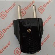 BROCO 344LN STD 2-Pole Plug 6A 250V Black - Steker Biasa