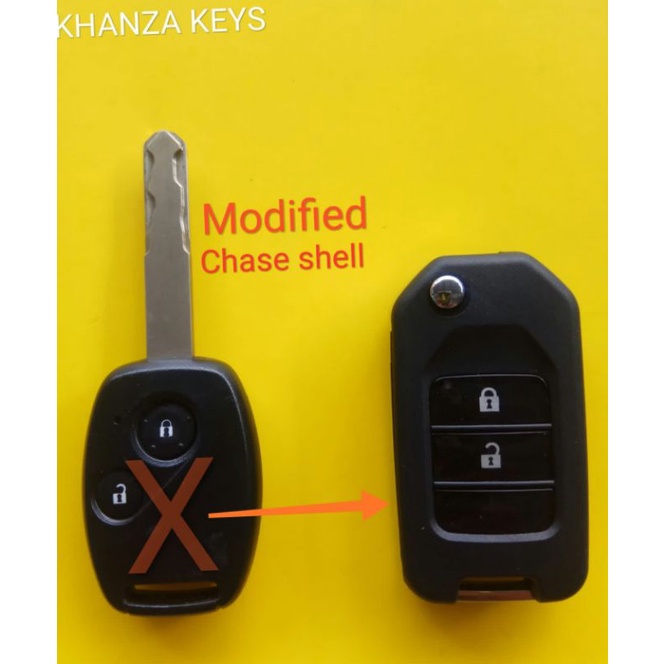 Casing kunci remot flip key model lipat 2 tombol honda jazz brio mobillio brv crv freed city