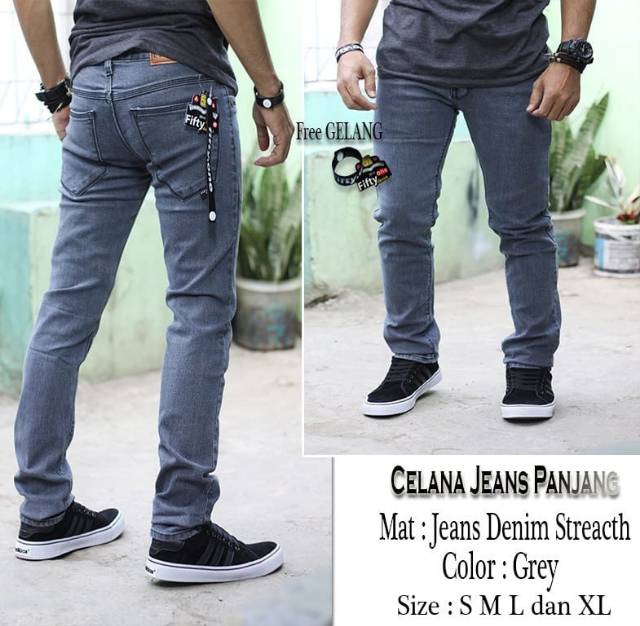 Celana Jeans Skinny  Pria Jean DENIM Size : S M L dan XL