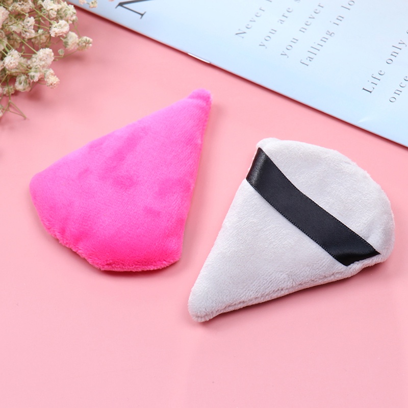 Spons Puff Mini Bentuk Segitiga Bahan Velvet Untuk Makeup