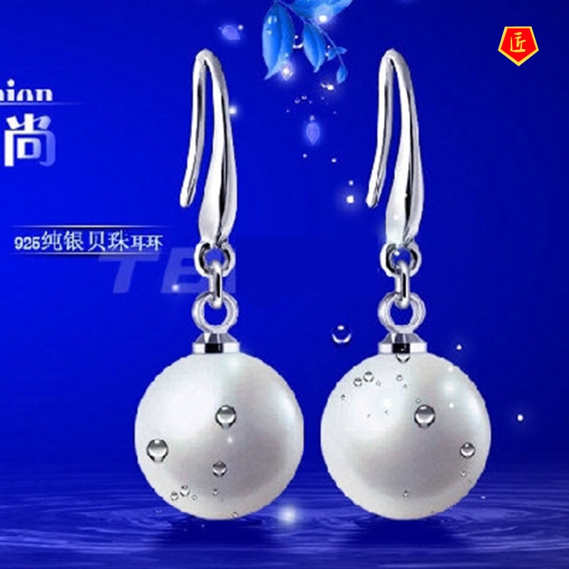 [Ready Stock]Korean Style Silver Natural Pearl Earrings