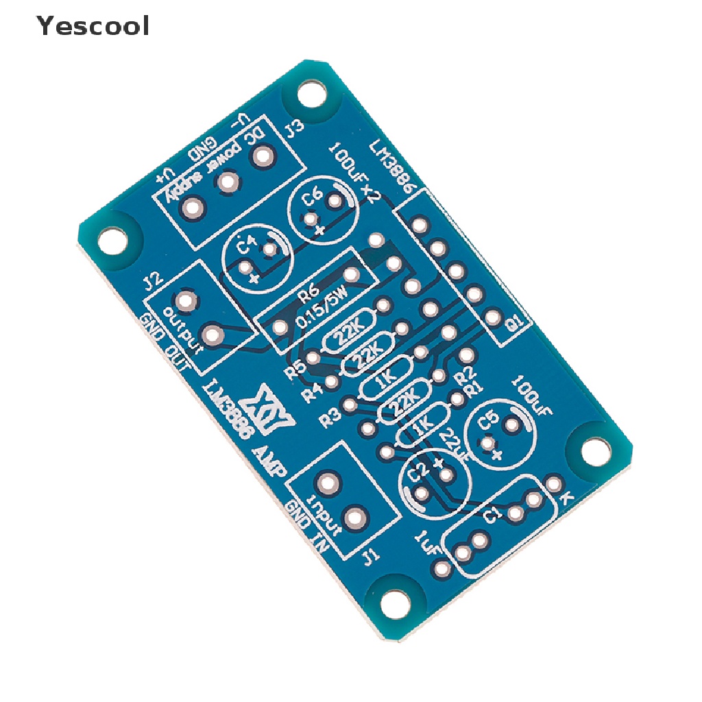 Yescool Papan PCB power amplifier DC 004 20-28V 68W LM3886TF HIFI parallel bare