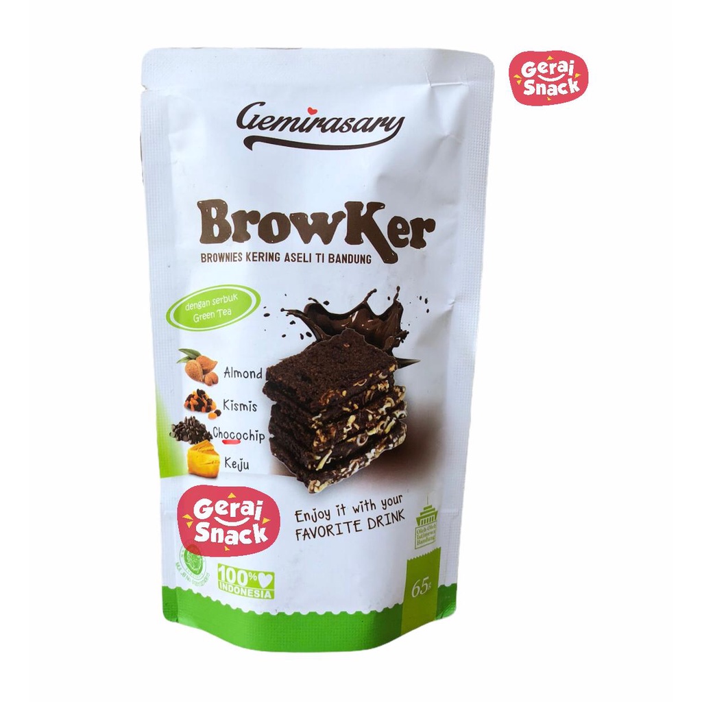 Browker Brownies Kering Extra Toping Asli Brownies Kering  (65gr)