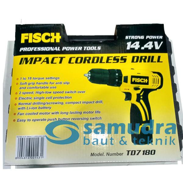 FISCH Mesin Bor Cordless Tembok Beton - Impact Cordless Drill TD7180