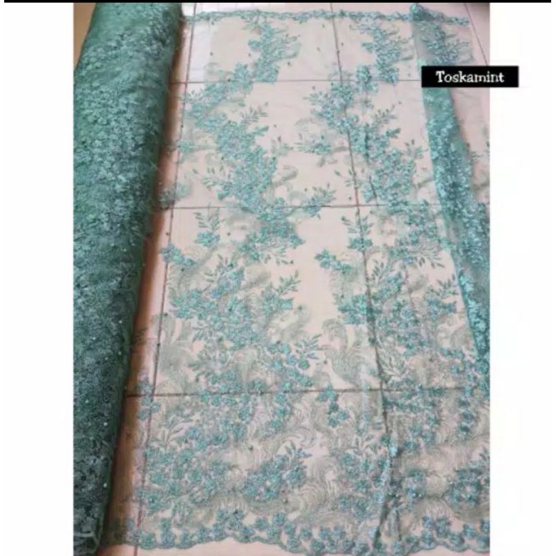 Kain Brukat Kebaya Warna Tosca