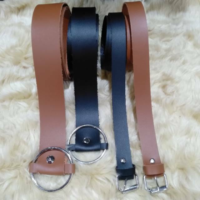 EC Ikat Pinggang Pu Wanita Ring Belt Polos Size Jumbo Panjang 95cm