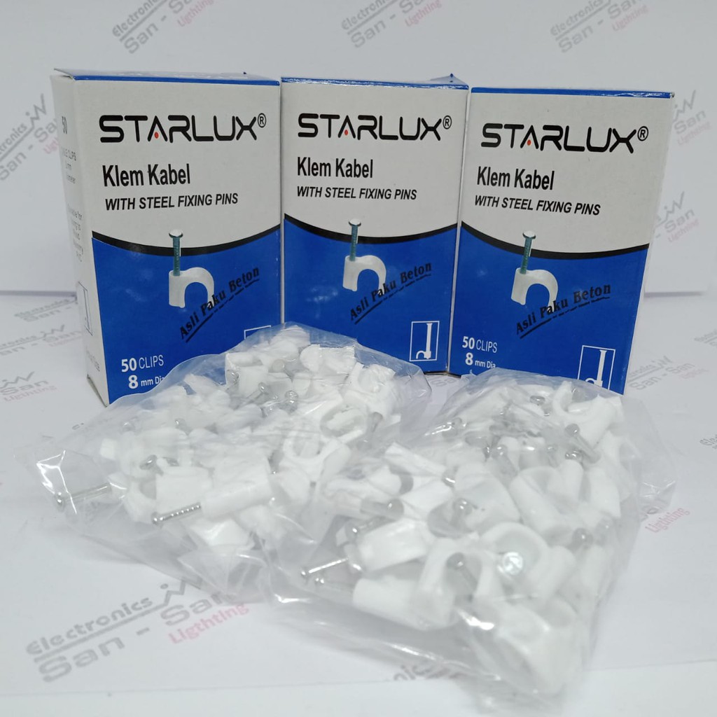 Klem Kabel 8mm Paku Beton Asli Starlux