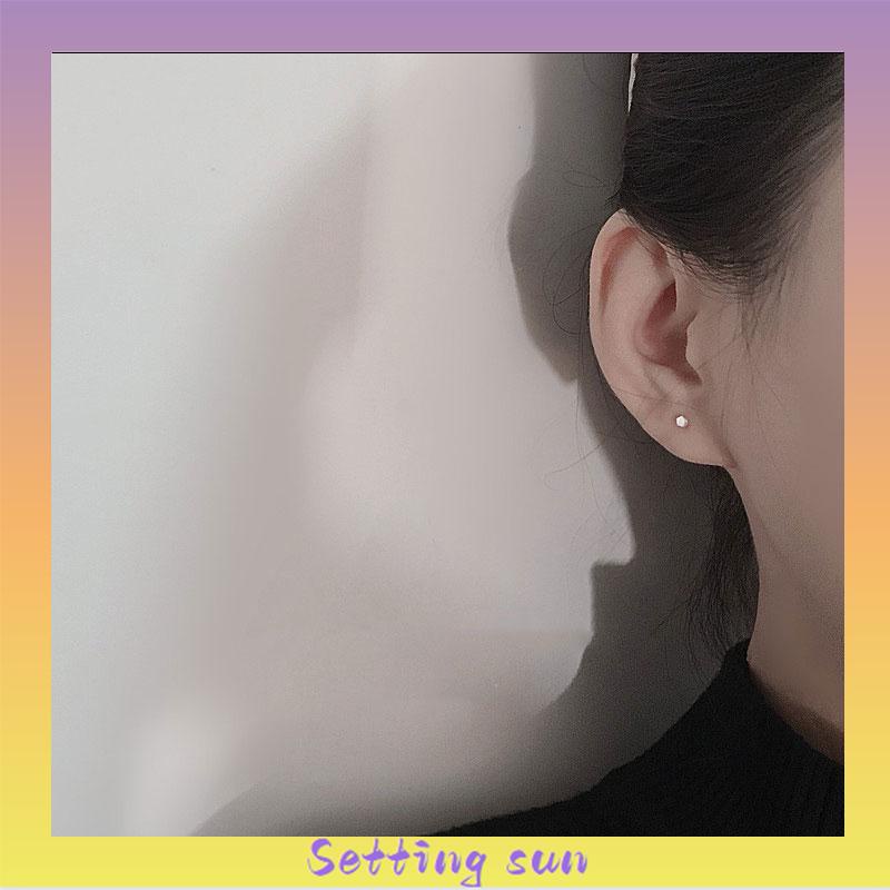 Mini S925 Cinta Bintang Anting Sederhana Fashion Anting-Anting Perhiasan Wanita Anting TN