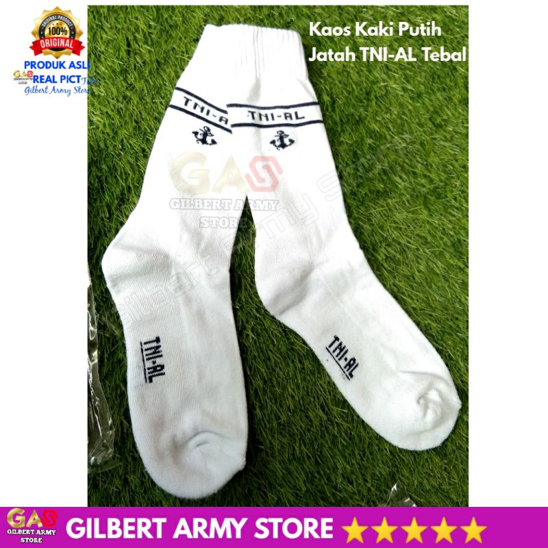 Grosir Kaos Kaki Jatah Tni Al Putih Olahraga Hitam Pdl Tebal Asli Original Premium GILBERT ARMY STORE Cotton Murah Terbaru