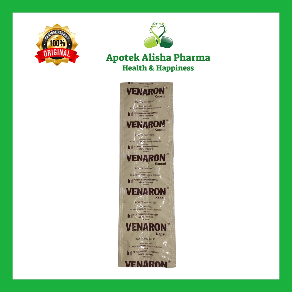 VENARON 300mg Strip isi 10 Kapsul - Fenaron Obat Wasir/ Ambeien / Ambeyen / Varises / Penaron Kapsul