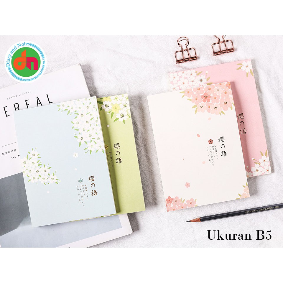 

Buku Catatan Polos The Language of Sakura Plain Notepad B5 Bagus