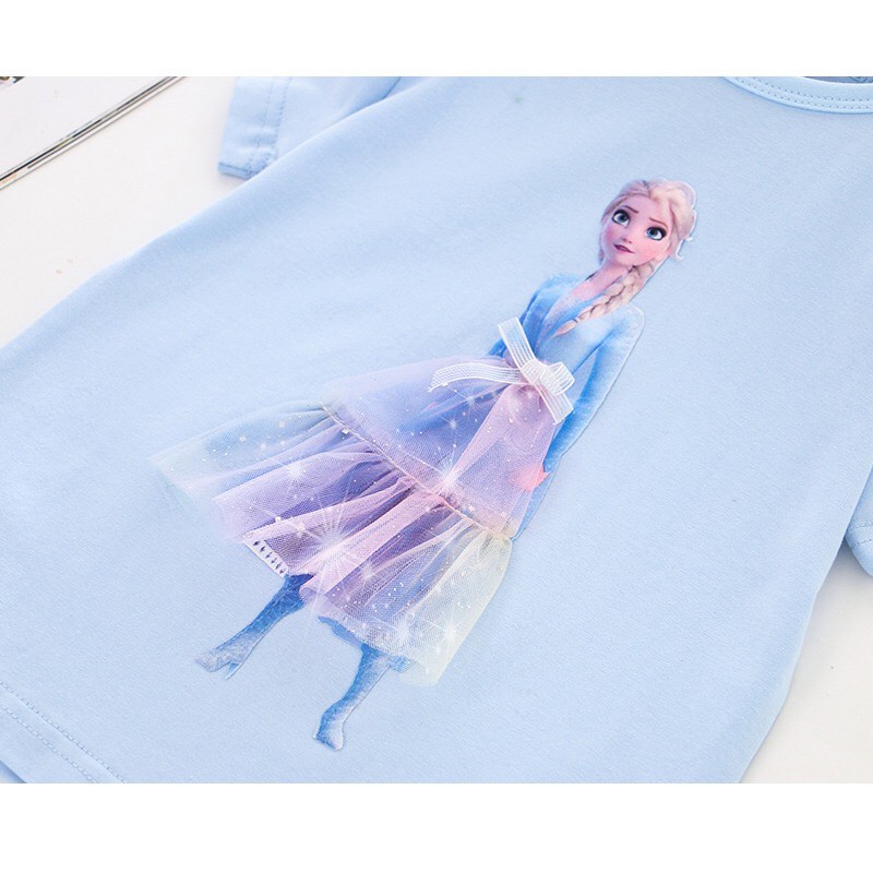 BAJU ANAK PEREMPUAN KAOS T-SHIRT 3D FROZEN ELSA SUMMER STYLE 2021 LQ