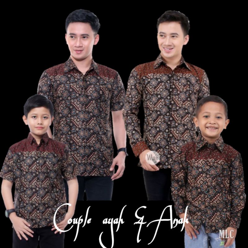 0TERBARU Couple sweet || couple batik ayah dan anak cowok motif mataram HT.size M L XL XXL 3L 4L 5L