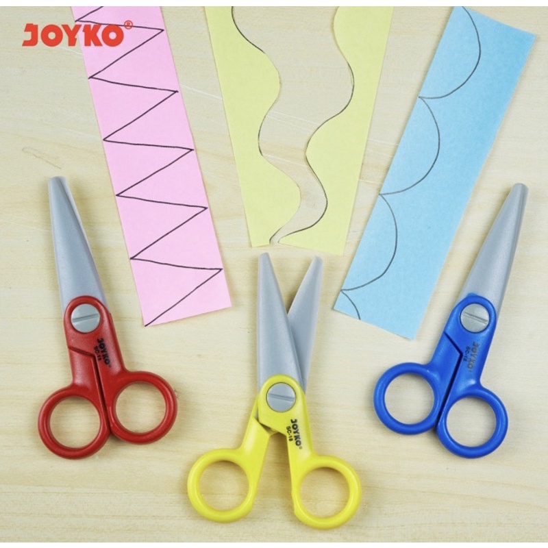 ( Ecer 1 Pc ) JOYKO - PLASTIC PAPER SCISSOR - GUNTING KERTAS PLASTIK ANAK SC-18 AMAN TIDAK LANCIP TAJAM DIY KETRAMPILAN KERAJINAN PRAKARYA