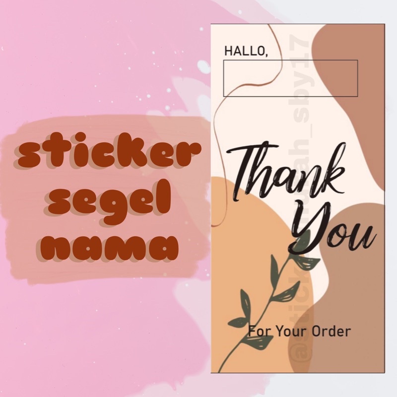 

STICKER SEGEL NAMA/ STIKER MURAH/ STIKER READY STOK