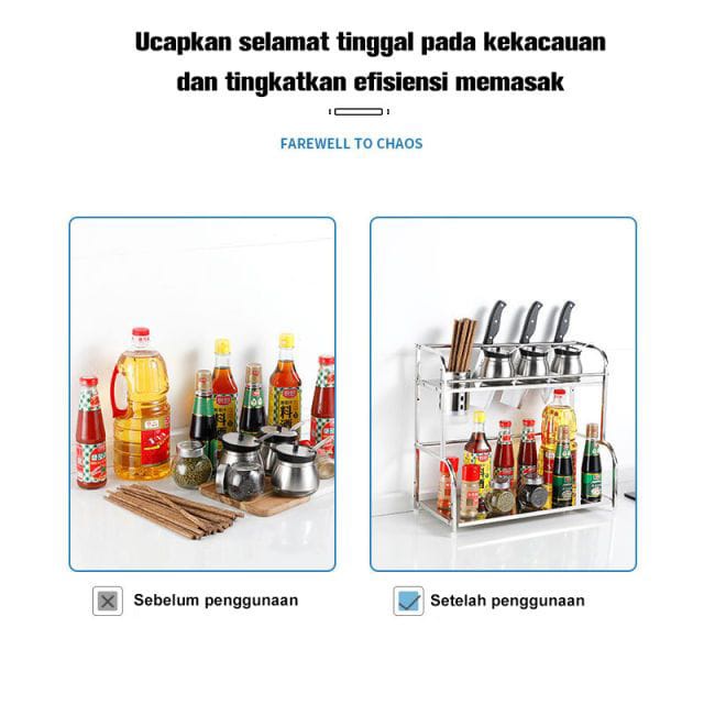 [MURAH] Rak steinless steel gantung kokoh Rak Gantung Stainless Kamar Mandi 2 Tingkat Kokoh Anti Karat rak stainless dapur multifungsi PADMA