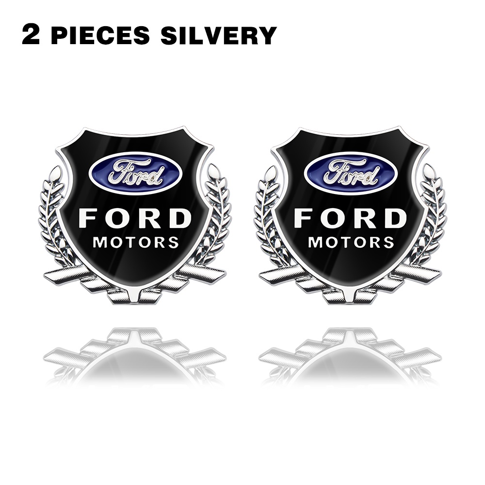 2pcs Stiker Emblem / Badge Metal 3D Untuk Ford Focus Fiesta Ranger Mondeo Fusion Ka