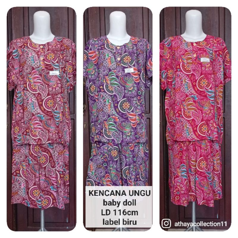 KENCANA UNGU BABYDOLL kancing depan label biru