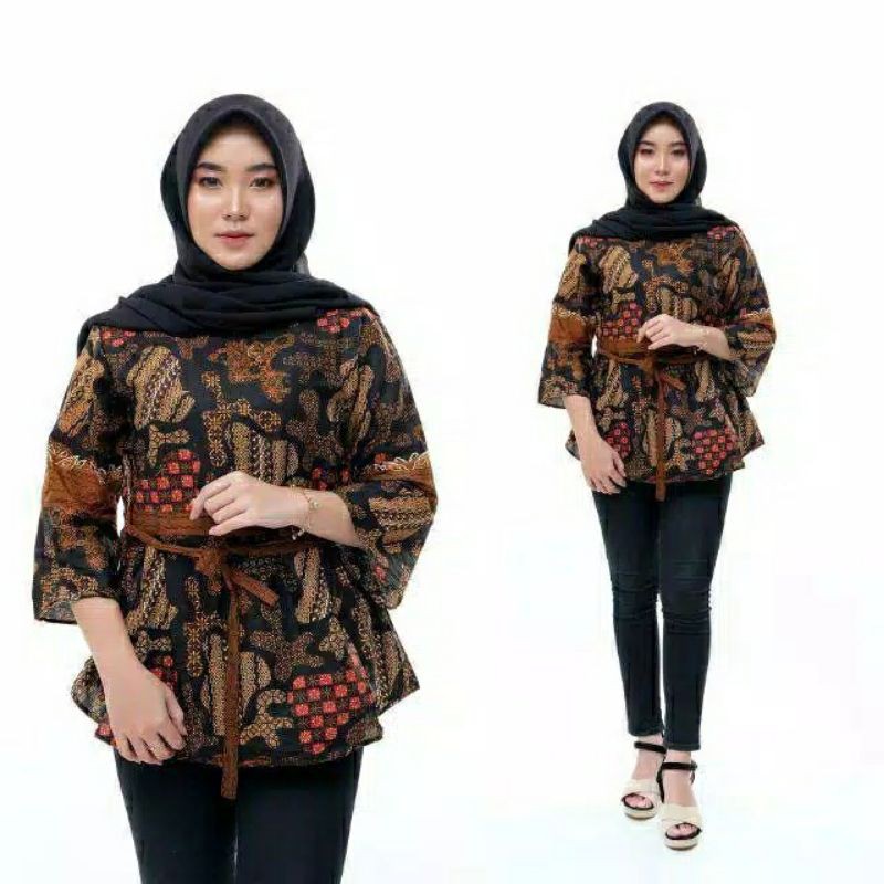 Atasan Batik Wanita PPBTK07 Modern Batik murah Cassual Atasanbatik Wanitabatik /Atasanwanita...-Blus pulau