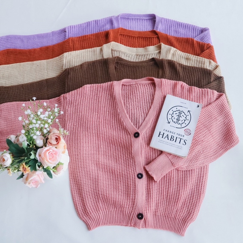 CARDIGAN LENGAN BALON / CARDIGAN RAJUT / CARDIGAN CROP / CARDIGAN WANITA / KARDIGAN /  SWEATER RAJUT