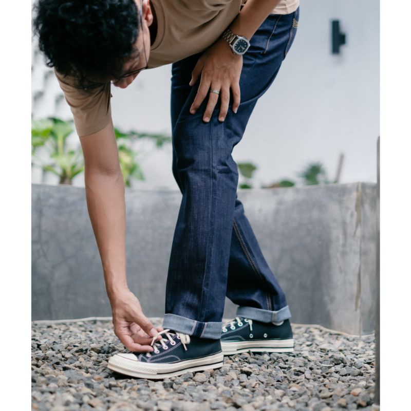 Bunbe - Celana Panjang Pria Raw Denim Selvedge Original