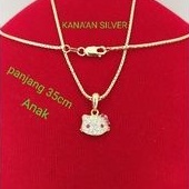 Kalung anak italy santa+liontin hello Kitty Rose gold perak asli 925/Silver lapisan mas kuning murni