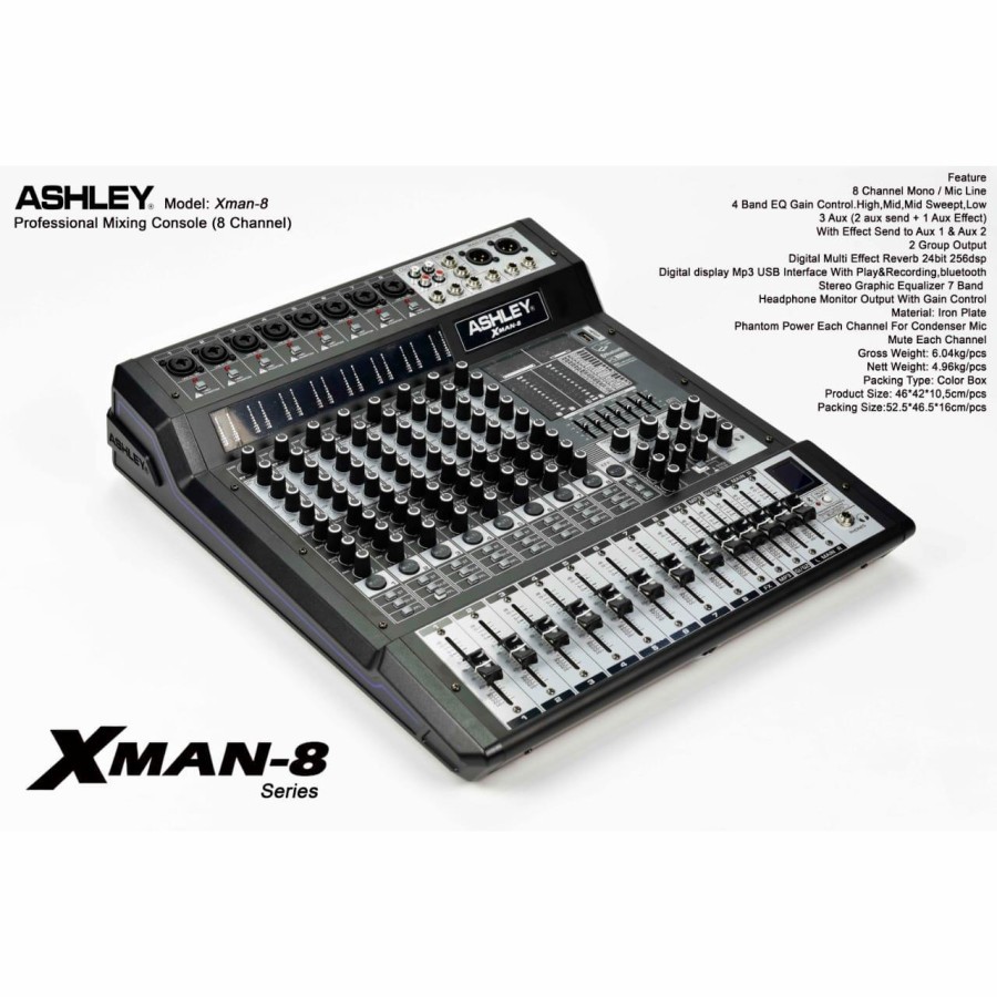 mixer ashley xman8 xman 8 8 channel original ashley xman8 original
