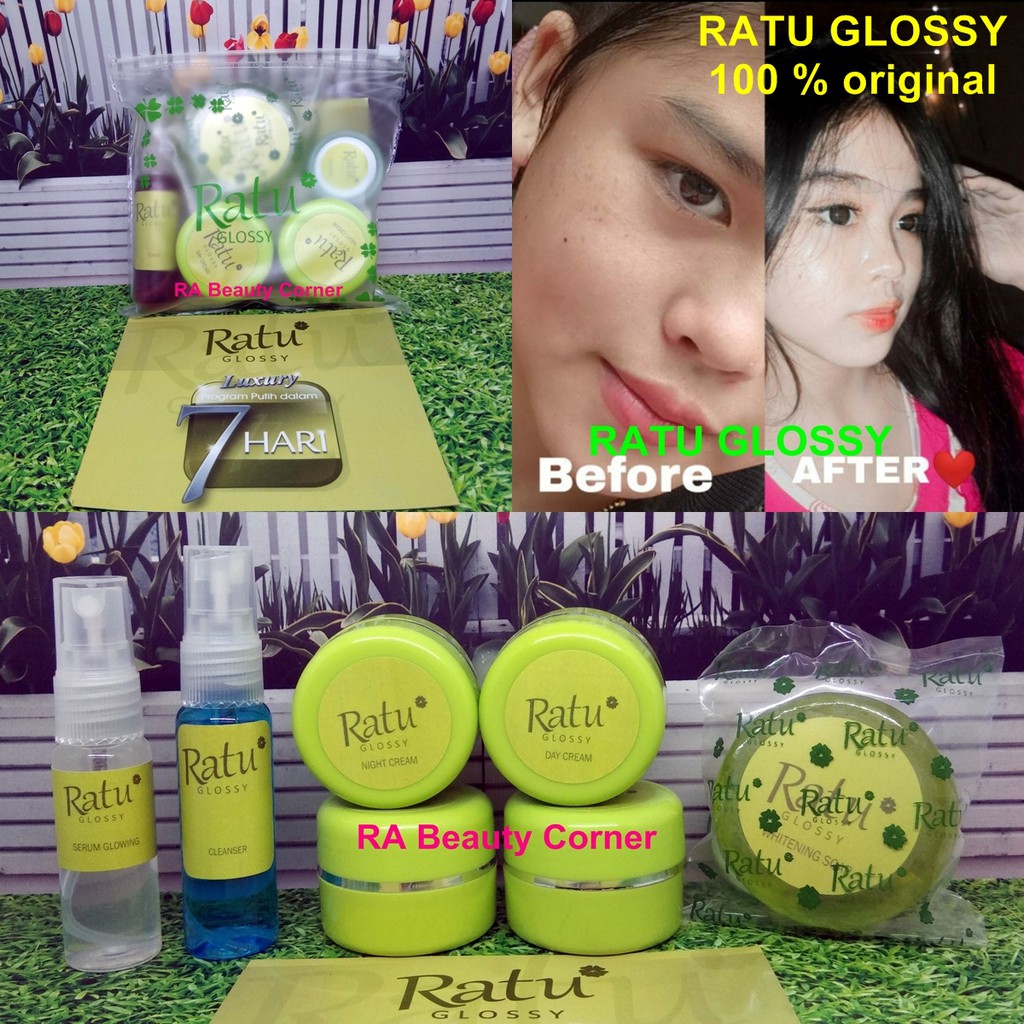 RATU GLOSSY PAKET NON PENGELUPASAN + SERUM / PAKET WHITENING EKSTRA GLOW / PAKET GLOWING EKSPRESS
