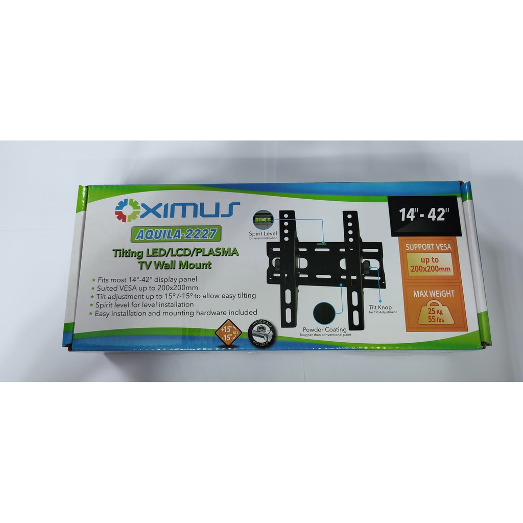 Oximus Aquilla 2227 Bracket LCD atau LED TV Universal 14&quot; - 42&quot; TILT &amp; Waterpass + Kardus Kemasan