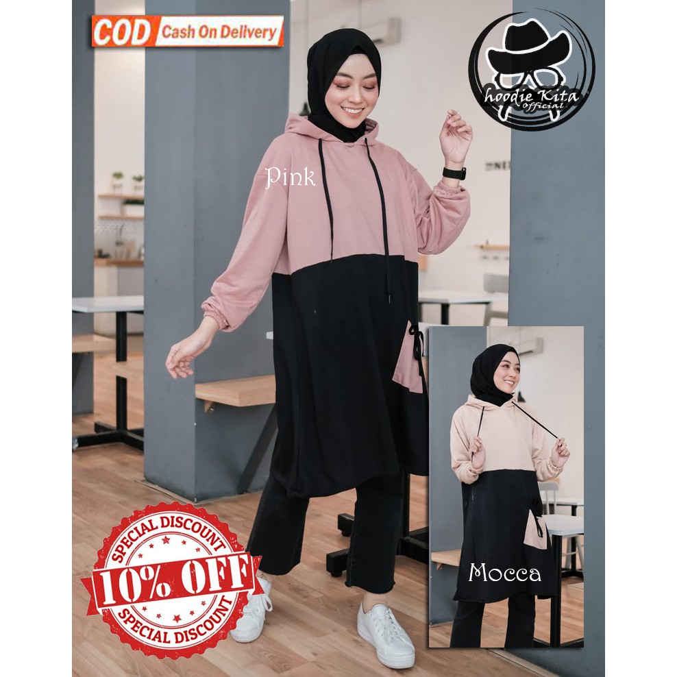 TUNIK WANITA "Halla Long" HOODIE / Tunik hoodie / Tunik hoodie wanita / Tunik hoodie wanita import /