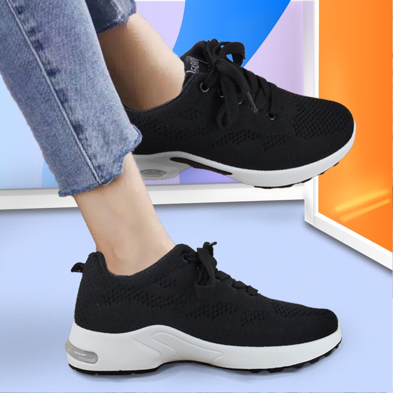 Solafashion Sepatu Sport Sneakers Wanita Import Korea Fashion Original Terbaru 2022 Kekinian Rajut TPK0079FS