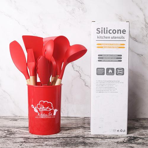 12 in 1 Set Peralatan Dapur Masak Silicon Plus Tempat Penyimpanan 49AA70-8