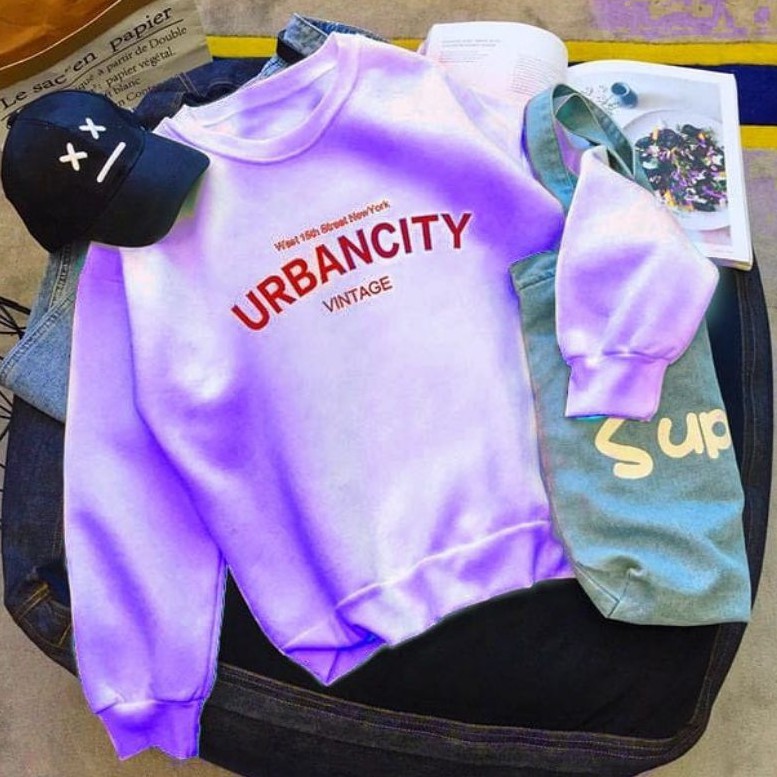 Sweater Urban City VIntage - Atasan Wanita Dan Pria - Bahan Fleece - Allsize