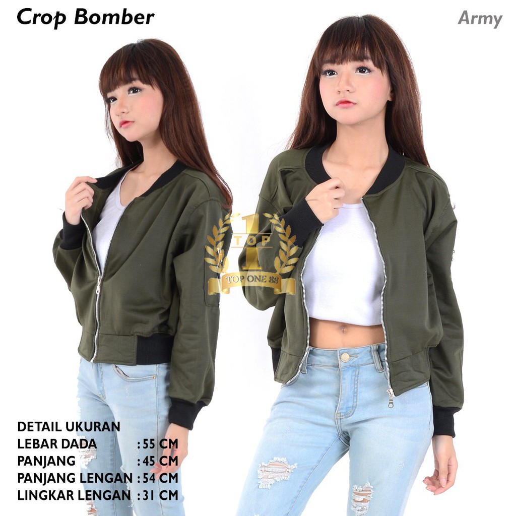PROMO TopOne88 Crop Bomber Jaket (Army)