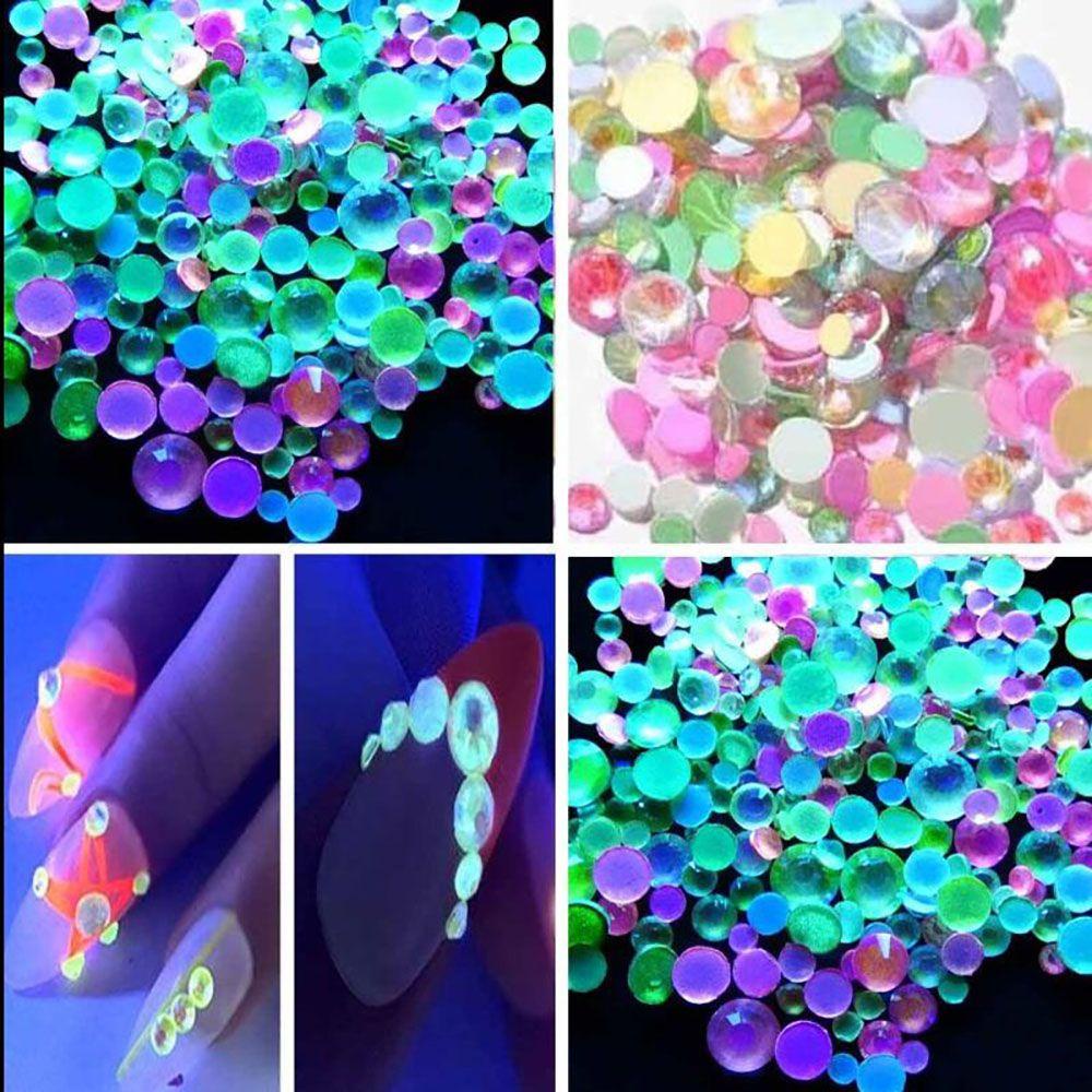 Mxbeauty Dekorasi Nail Art Multi Size Luminous Auroral Neon Glow in the Dark Hiasan Kuku