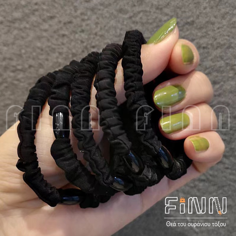 1 Pcs Ikat Rambut Wanita Polos Hitam Casual Simple Fashion Model Gelang