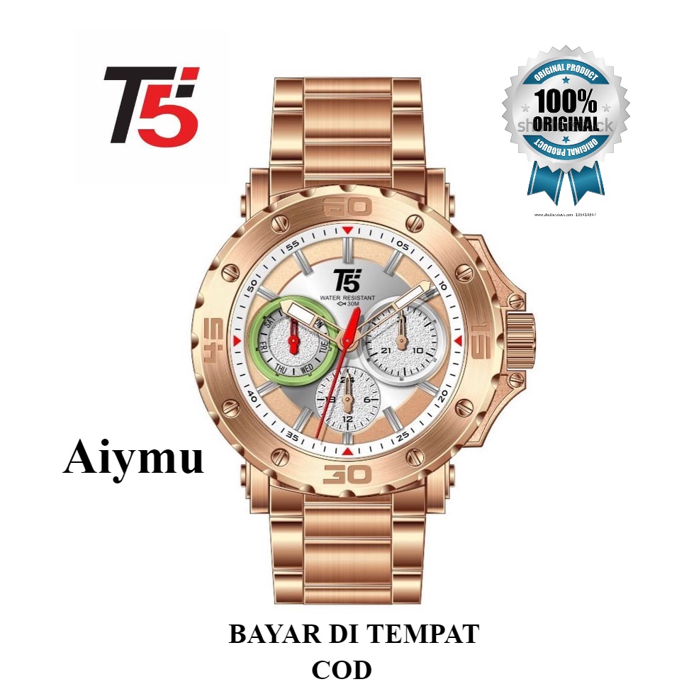 JAM TANGAN WANITA T5 H3880 ORIGINAL ANALOG CRONOGRAPH / jam T5 H 3880 wanita rantai