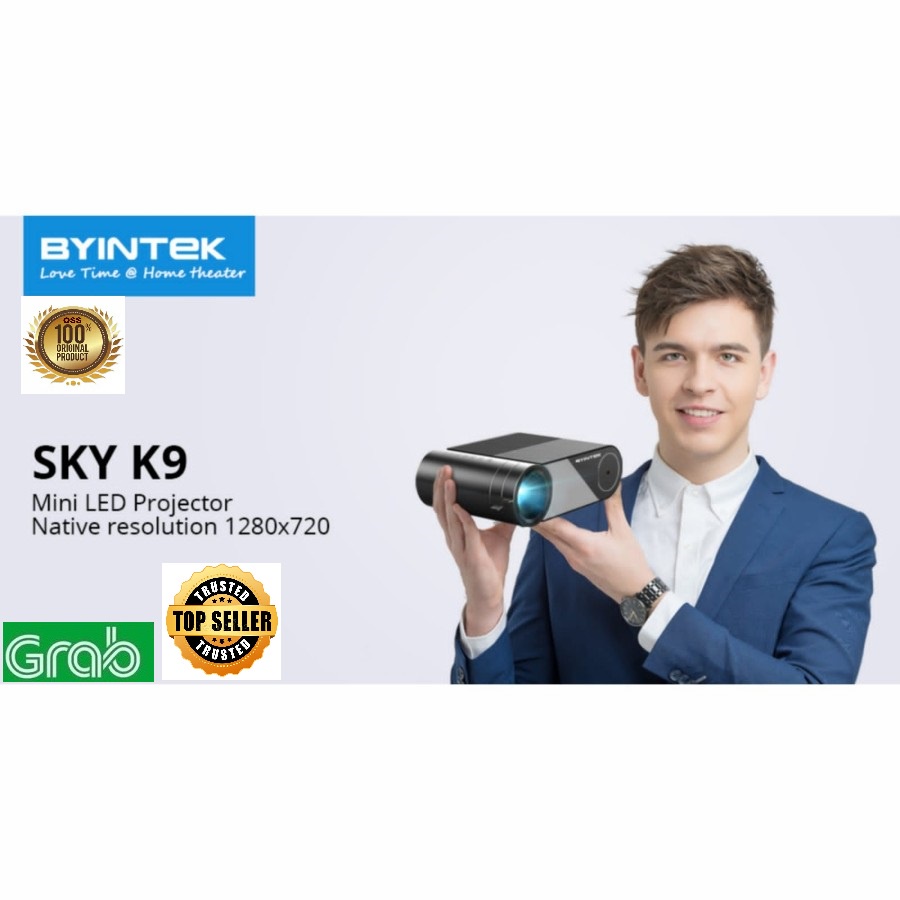 Byintek K9 Multi Wifi Mini LED Proyektor 1280*720 Smart Proyektor