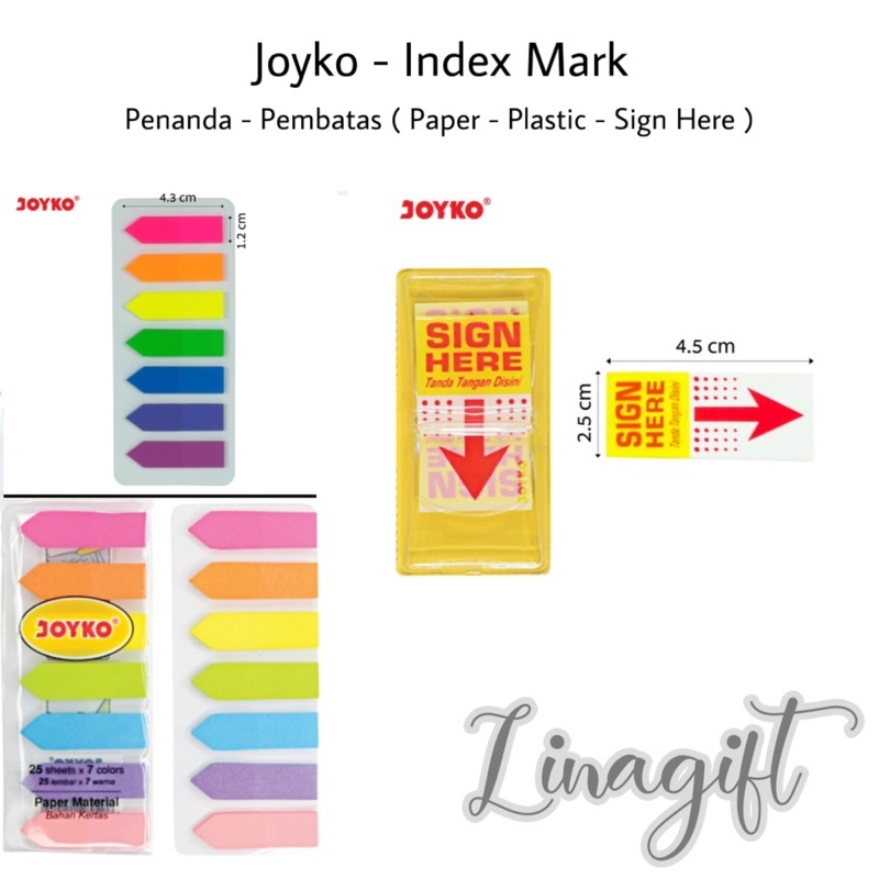 JOYKO INDEX &amp; MARK - PAPER PLASTIC PENANDA / PEMBATAS JOYKO IM-35 / PLASTIK KERTAS / SIGN HERE