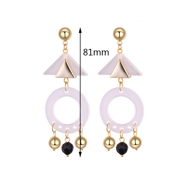 LRC Anting Tusuk Fashion Circular Ring Shape Decorated Earrings