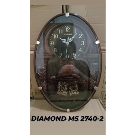 jam dinding kaligrafi Diamond oval kecil