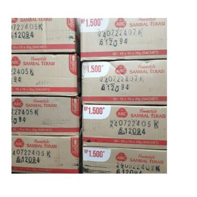 

Sambel Sambal Terasi ABC sachet 1 dus 10 renceng