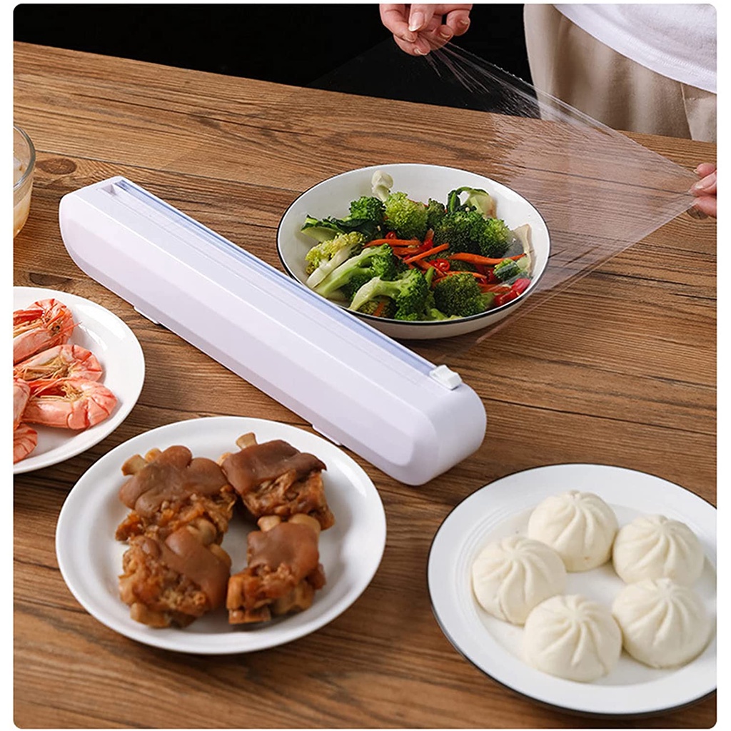 Cling Wrap Dispenser / Roll Box Plastic Cling Film Cutter for Kitchen